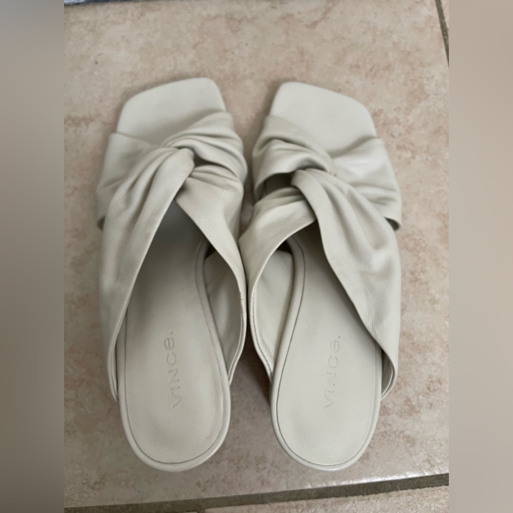 Vince leather block heel